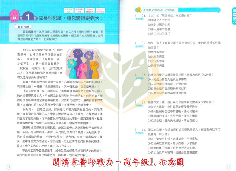 翰林國小 閱讀素養即戰力 國小國語 高年級1  附解答【國小國語輔材】 
