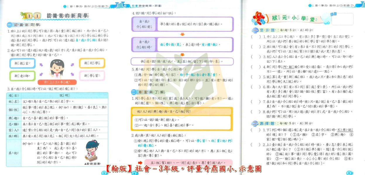 奇鼎國小 國小評量 課堂精華評量 適用翰林 114上 113下 國小1~6年級 國語 數學 生活 自然 社會 附解答 附5回月考複習卷 