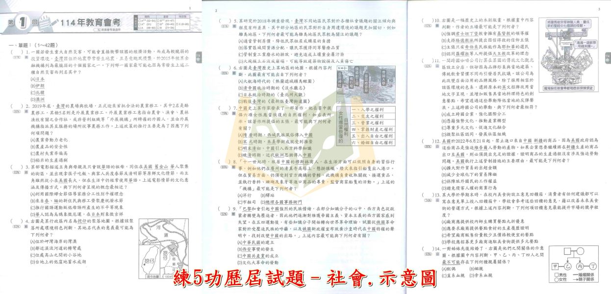 明霖國中 115會考 練5功 歷屆試題/會考重點整理五合一/模擬試題 國文 英語 數學  自然 社會 套書 附解答 明霖國中會考、115會考、練5功、歷屆試題、模擬試題、會考總複習、國中文英數自社、會考衝刺、會考解答、會考重點整理