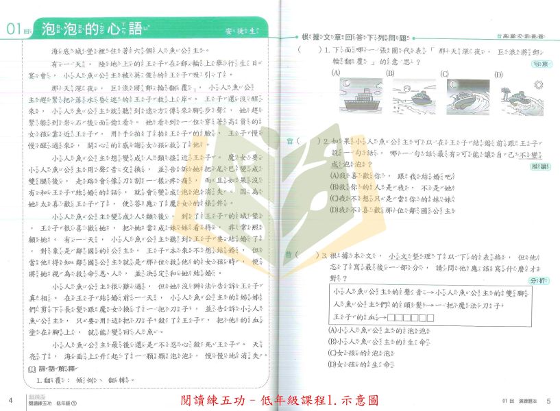 南一國小 超越盃 閱讀練五功 素養能力養成練習本 國小國語 低年級 中年級 高年級 附解答【國小國語輔材】 