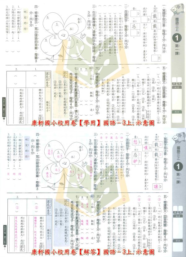 康軒國小 114上 最新版《國小校用卷》國小素養評量單 國小1~6年級 國語 數學 生活 自然 社會 《學用+解答》 康軒國小校用卷、國小素養評量單、素養評量單、114上最新版、國語.數學.生活.自然.社會、國小題本解答、期中期末複習