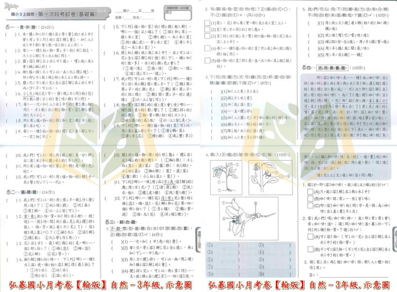 【考前首選/月考必備】弘碁 國小月考卷/段考卷 適用翰林 國小1~6年級 國語/數學/生活/自然/社會 附解答 