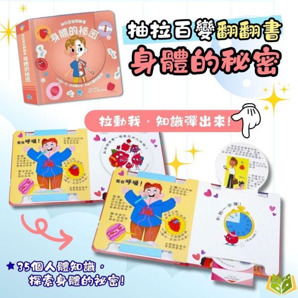 京采幼兒【抽拉百變翻翻書】1~4冊 動物大驚奇/神秘的恐龍/身體的秘密/宇宙探險家｜適用3歲以上｜【學齡前教材】 