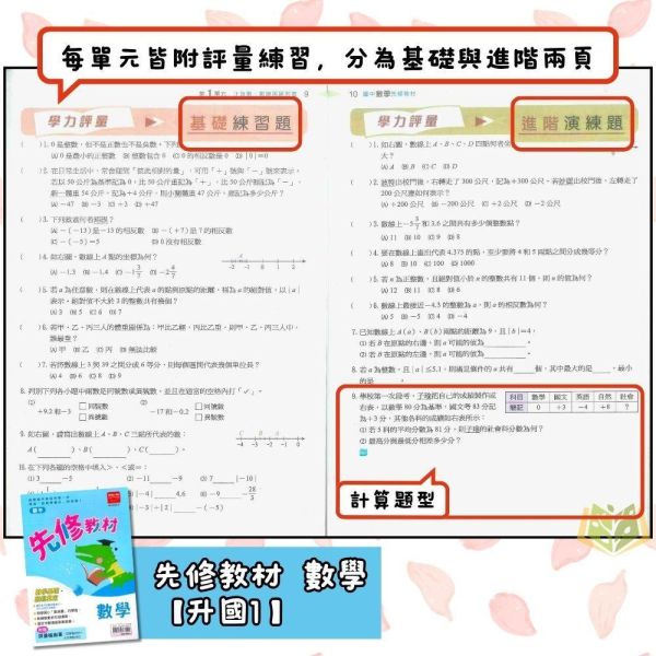 國中暑假先修｜金安國中 英語／數學先修教材 升國一（附解答） 國中先修,升國一,英語數學,金安教材,暑假教材,國中銜接,基礎練習,附解答,國中預習,暑假練習本