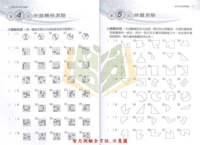 光田國小 小博士智力測驗滿分題庫 智力測驗全方位 智力性向測驗題庫【圖形科】附解答【升國中/私中教材】 