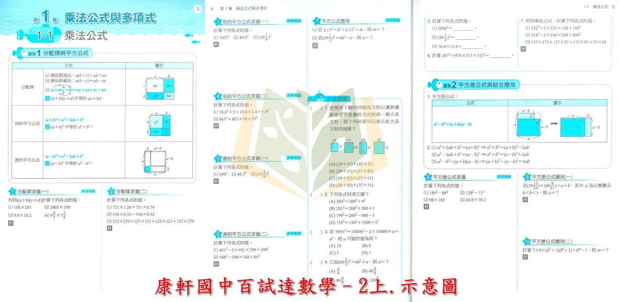 康軒國中 評量 百試達 114上 113下 國中1~3年級 國文 英語 數學 自然 地理 歷史 公民 附解答 