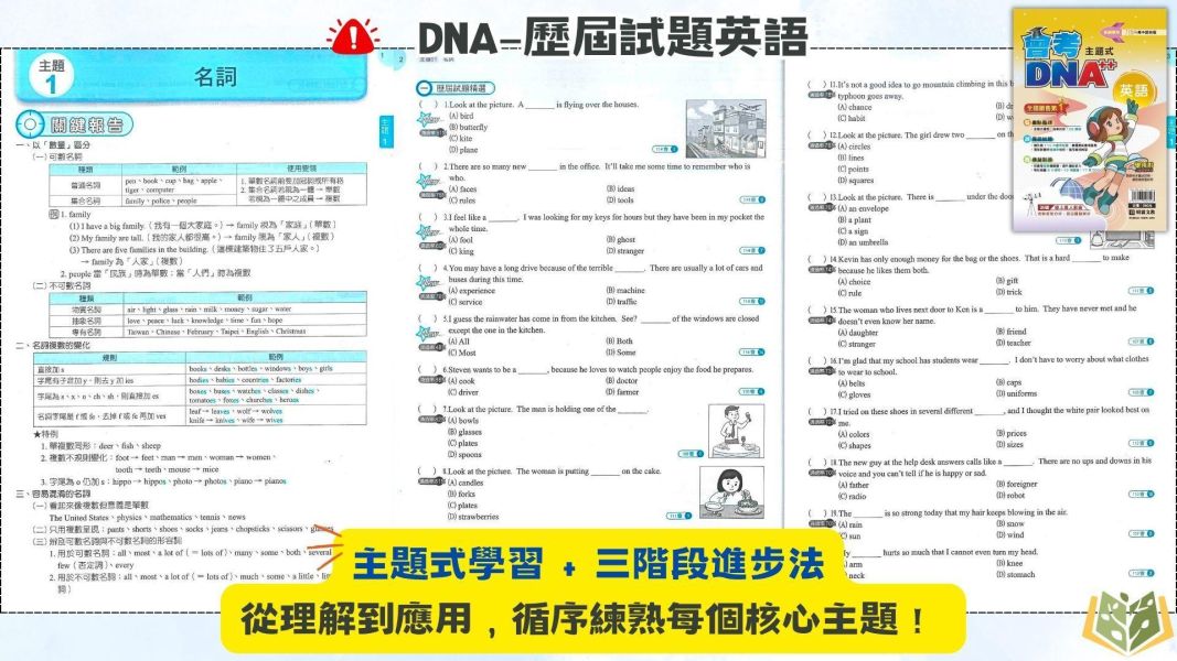 116國中會考 明霖 DNA【主題式歷屆試題】｜國文/英語/數學/自然/生物/理化/地科/社會/地理/歷史/公民 附解答 116會考 金安 考前30天 模擬題本 素養閱讀 會考衝刺 國文 英語 數學 自然 社會 題庫 附詳解 解題技巧 國中會考