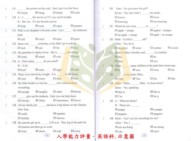 光田國小 入學能力評量 國語 英語 數學 自然科【升國中/私中教材】 