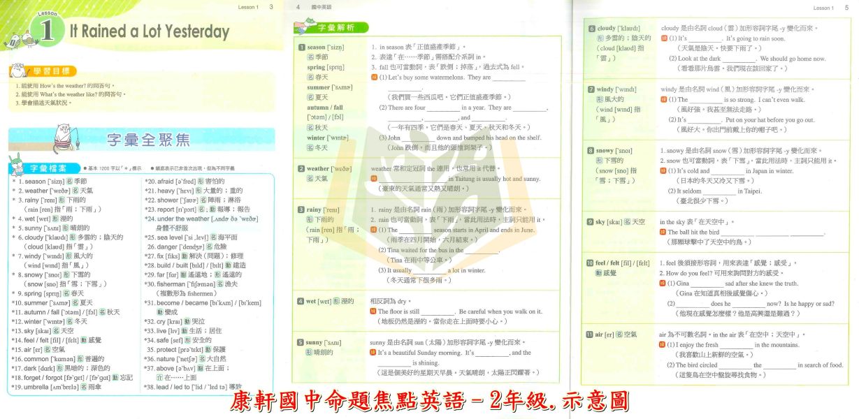 康軒國中 講義 新命題焦點 114上 113下 國中1~3年級 國文 英語 數學 自然 地理 歷史 公民 附解答 