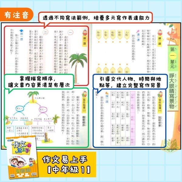 店長推薦 薄本作文首選 康軒國小【作文易上手】3~6年級｜附解答｜【國小國語輔材】 國小作文教材、國語寫作輔材、作文易上手、康軒輔助教材、國小寫作練習、範文引導、心智圖寫作、作文靈感激發、中高年級作文教學
