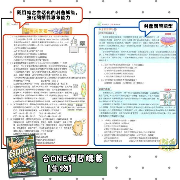 116國中會考 高升鑫【台ONE】複習講義｜生物/理化3~4冊/理化5~6冊｜附解答｜【國中會考】 高升鑫國中、116會考、台ONE複習講義、生物理化、國中會考、自然科總複習、附解答、國三複習教材、會考重點整理、模擬試題、考前衝刺、會考題庫、自然科講義、國中考前必備