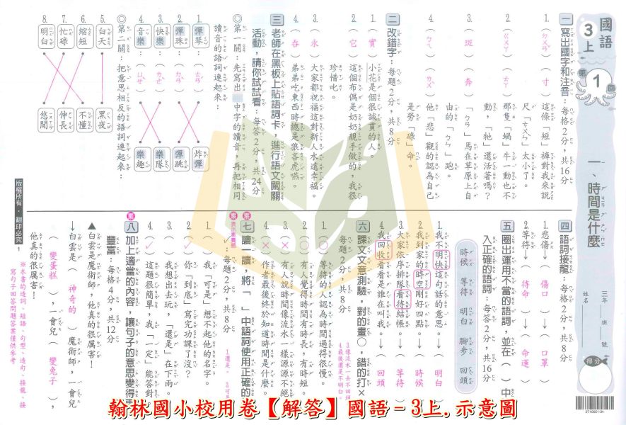 翰林國小 114上 最新版《國小校用卷》國小8K學習評量單 國小1~6年級 國語 數學 生活 自然 社會 《學用+解答》 翰林國小校用卷、國小8K學習評量單、8K學習評量單、114上最新版、國語.數學.生活.自然.社會、國小題本解答、期中期末複習