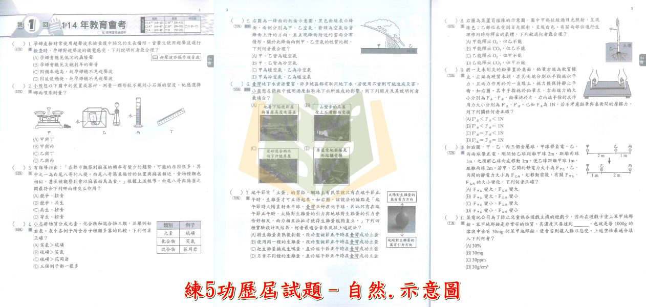 明霖國中 115會考 練5功 歷屆試題/會考重點整理五合一/模擬試題 國文 英語 數學  自然 社會 套書 附解答 明霖國中會考、115會考、練5功、歷屆試題、模擬試題、會考總複習、國中文英數自社、會考衝刺、會考解答、會考重點整理