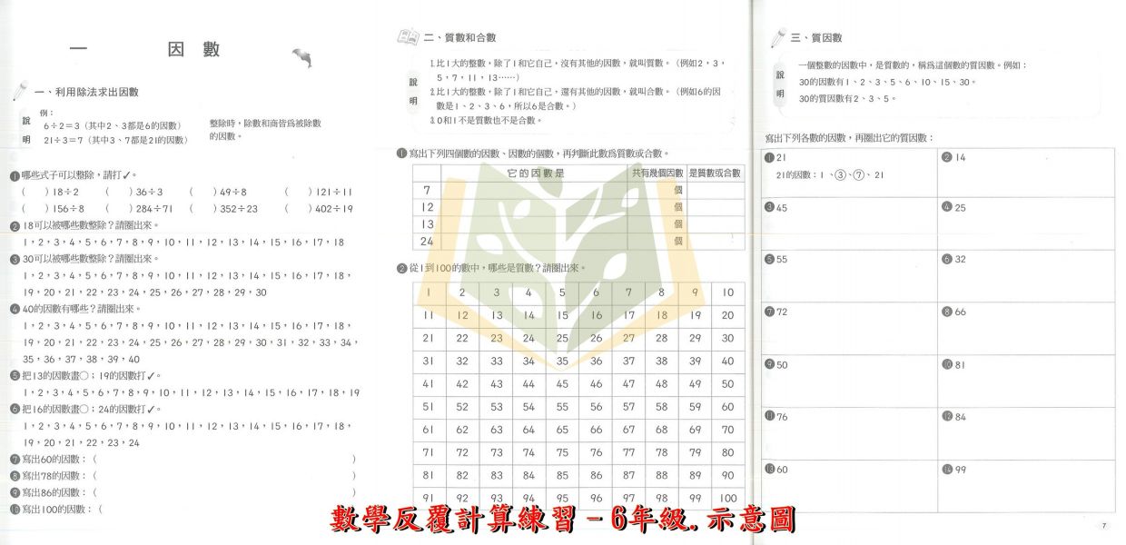世一國小 數學系列 數學反覆計算練習 數學反覆應用練習 國小數學 1~6年級 附解答【國小數學輔材】 