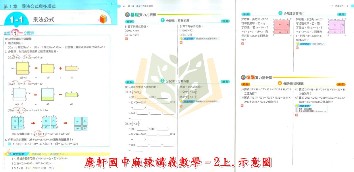 康軒國中 講義 麻辣講義 114上 國中1~3年級 英語 數學 自然 附解答 