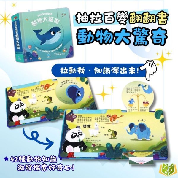 京采幼兒【抽拉百變翻翻書】1~4冊 動物大驚奇/神秘的恐龍/身體的秘密/宇宙探險家｜適用3歲以上｜【學齡前教材】 