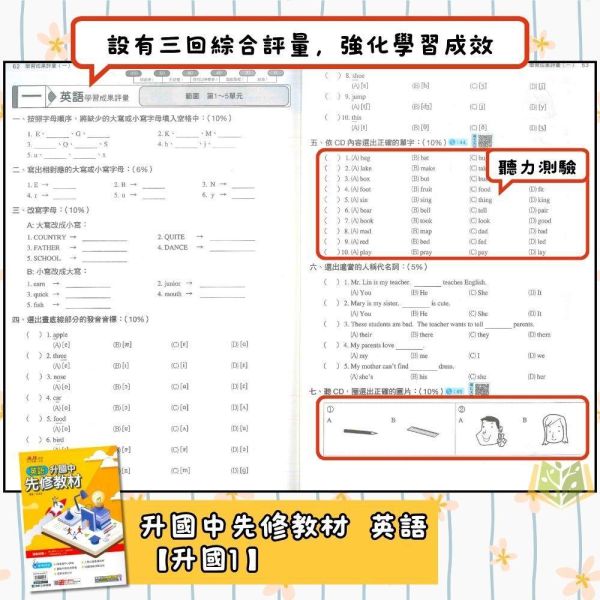 國中暑假先修｜康軒國中 升國中先修教材 國文／英語／數學 升國一（附解答） 國中先修,升國一,康軒教材,國文英語數學,暑假教材,國中預習,銜接課程,附解答,基礎學習,暑假練習本