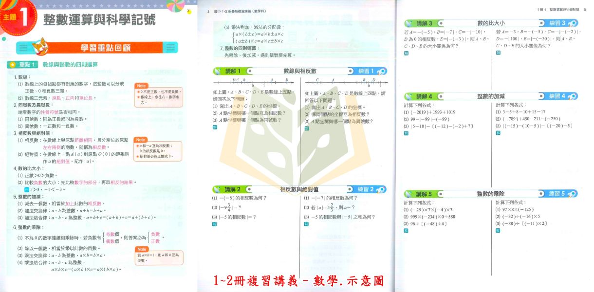南一國中 百分百暑假1~2冊複習講義 國文 英語 數學 附解答【升國二暑假先修】 