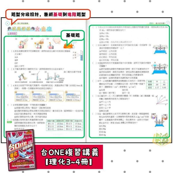 116國中會考 高升鑫【台ONE】複習講義｜生物/理化3~4冊/理化5~6冊｜附解答｜【國中會考】 高升鑫國中、116會考、台ONE複習講義、生物理化、國中會考、自然科總複習、附解答、國三複習教材、會考重點整理、模擬試題、考前衝刺、會考題庫、自然科講義、國中考前必備