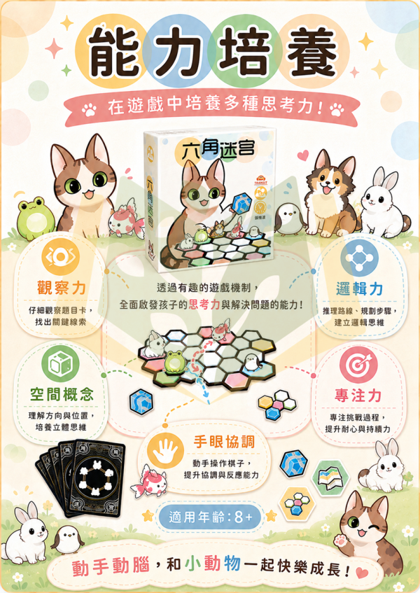 聚光文創 【六角迷宮】｜適用低/中/高年級｜拼圖解謎 迷宮挑戰 獨立思考 趣味迷宮挑戰 邏輯思考 空間訓練 觀察力 專注力 益智桌遊 親子共學 聚光文創,六角迷宮,益智桌遊,迷宮挑戰,拼圖解謎,邏輯思考,空間訓練,觀察力,專注力,親子共學,低年級,中年級,高年級,大方書局