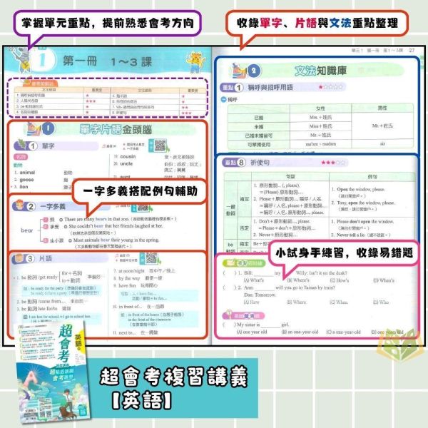 116國中會考 南一【超會考】複習講義｜國文/英語/數學/生物/理化/地科/地理/歷史/公民 附解答 116會考 南一 超會考 複習講義 國中會考 模擬試題 附解答 真人教學影片 解題影片 國文 英語 數學 理化 生物 地科 社會 地理 歷史 公民