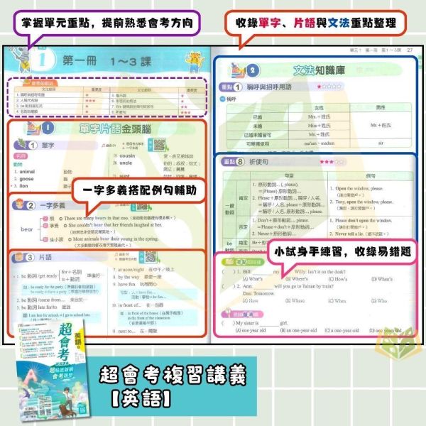 116國中會考 南一【超會考】複習講義｜國文/英語/數學/生物/理化/地科/地理/歷史/公民 附解答 116會考 南一 超會考 複習講義 國中會考 模擬試題 附解答 真人教學影片 解題影片 國文 英語 數學 理化 生物 地科 社會 地理 歷史 公民