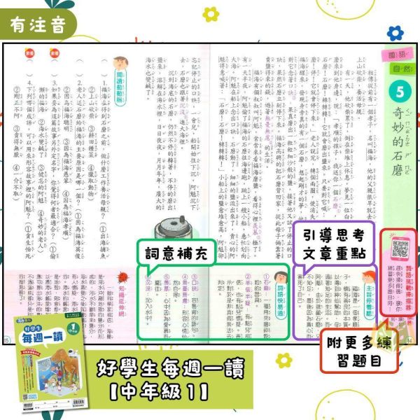 店長推薦 薄本閱讀首選 康軒國小【好學生每週一讀】低/中/高年級｜附QR國語補充學習 附解答｜【國小國語輔材】 康軒國小 好學生每週一讀 1~6年級 國小國語 附解答 低中高年級 閱讀素養 生活素養 跨領域閱讀 圖表閱讀 QR Code朗讀音檔