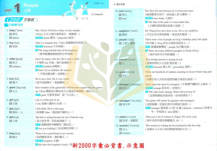 康軒國中 搶分王 新2000字彙必背書 新必學文法【國中英語輔材】 