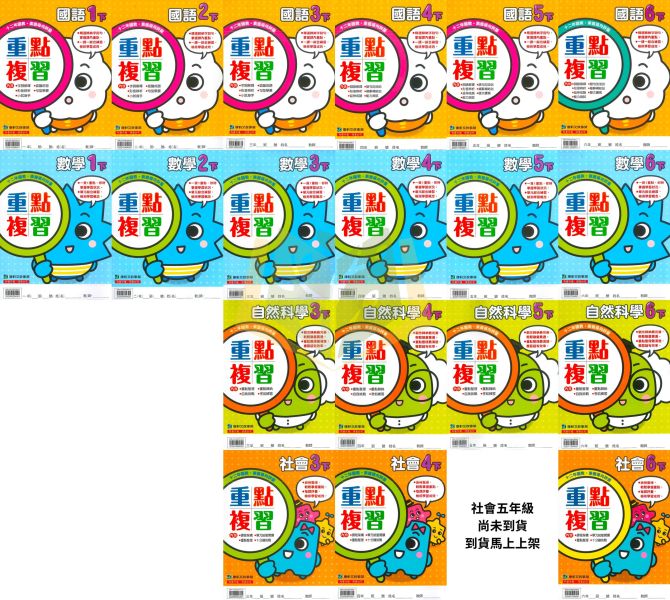 康軒國小 114下 最新版 重點複習《學生用/教師用》國小1~6年級 國語 數學 自然 社會 康軒重點複習、114下、國小複習教材、學生用無解答、教師用解答、國小1~6年級、國語、數學、自然、社會