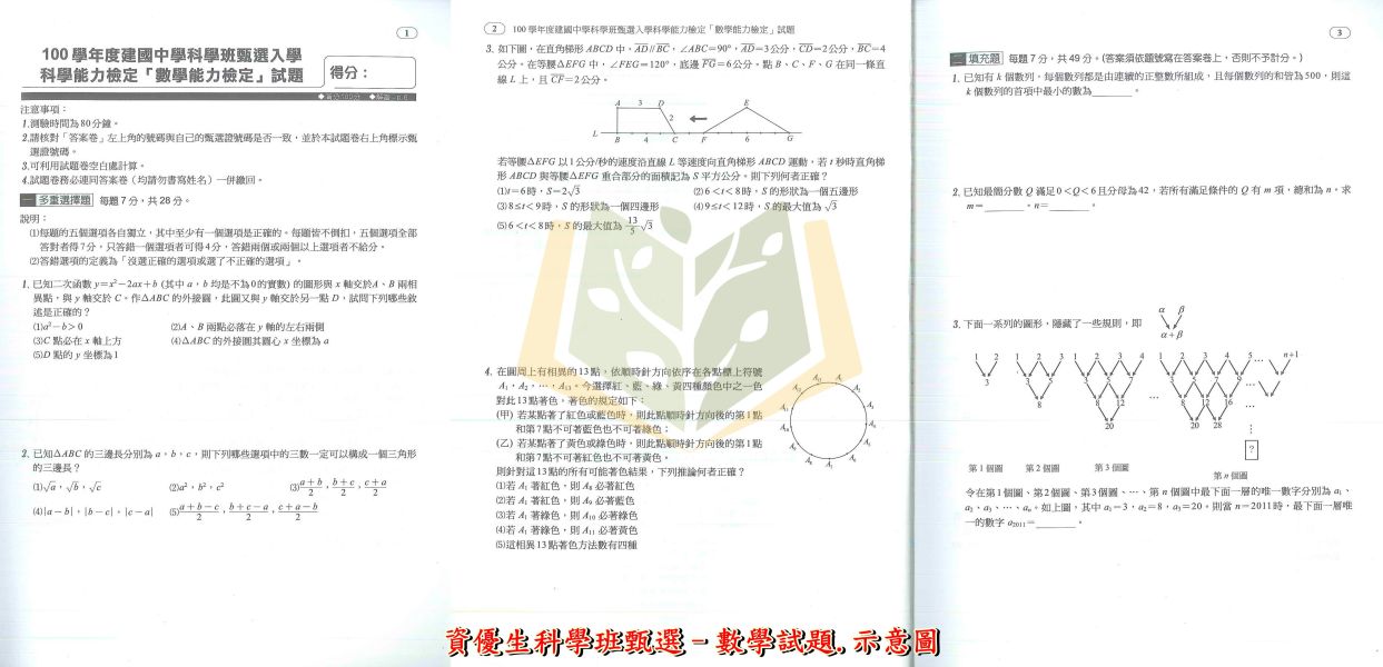 建興國中 資優生數理資優班甄選 資優生科學班甄選 資優生自然科甄選 附解答【國中數理輔材】 
