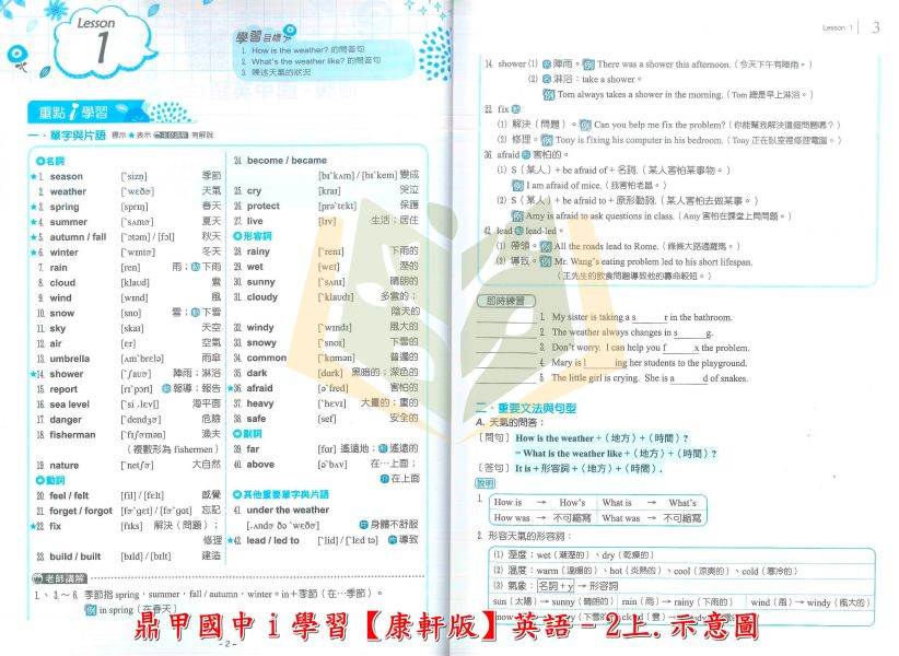 鼎甲國中 講義 i學習 適用康軒 翰林 南一 114上 國中1~3年級 國文 英語 數學 自然 地理 歷史 公民 附解答 