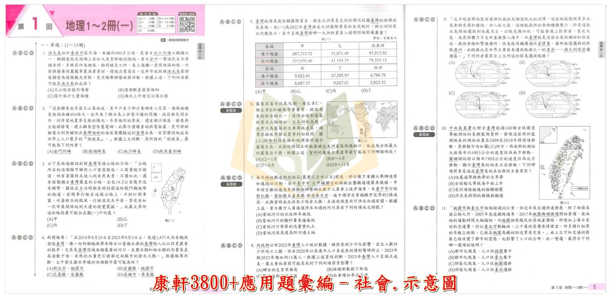 115會考 康軒國中 3800+應用題彙編 國文 英語 數學 自然 社會 附解答【套書】【國中會考】 國中會考、康軒3800+應用題、115會考、國英數自然社、模擬試題、素養題、附解答、影音解析、會考複習、全科練習