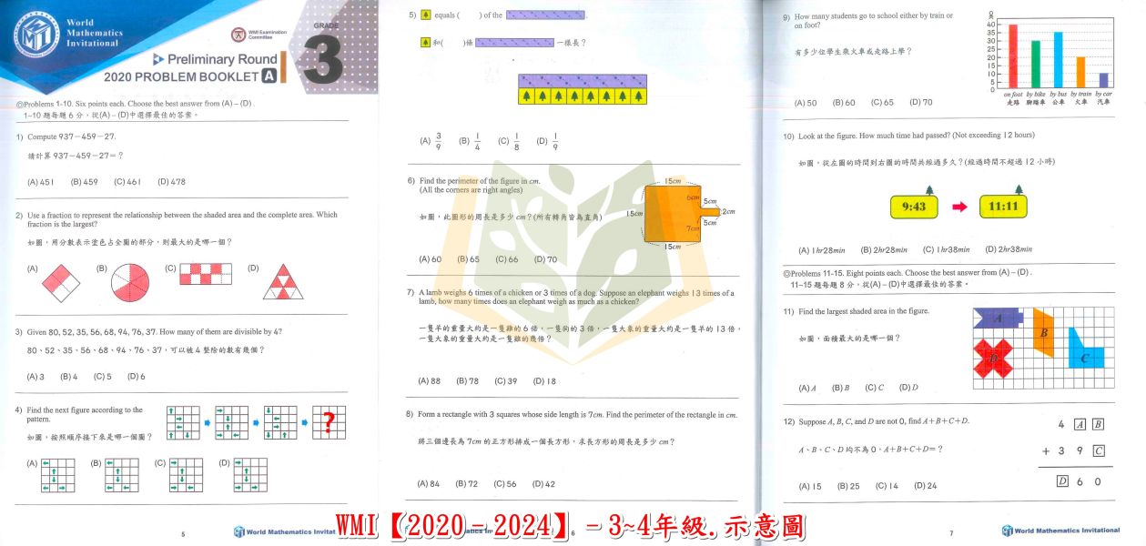奧林匹克 世界數學邀請賽 WMI台灣選拔賽試題 2017~2024 幼兒組 國小組 國中組 高中組 附解答【國小數學輔材】 