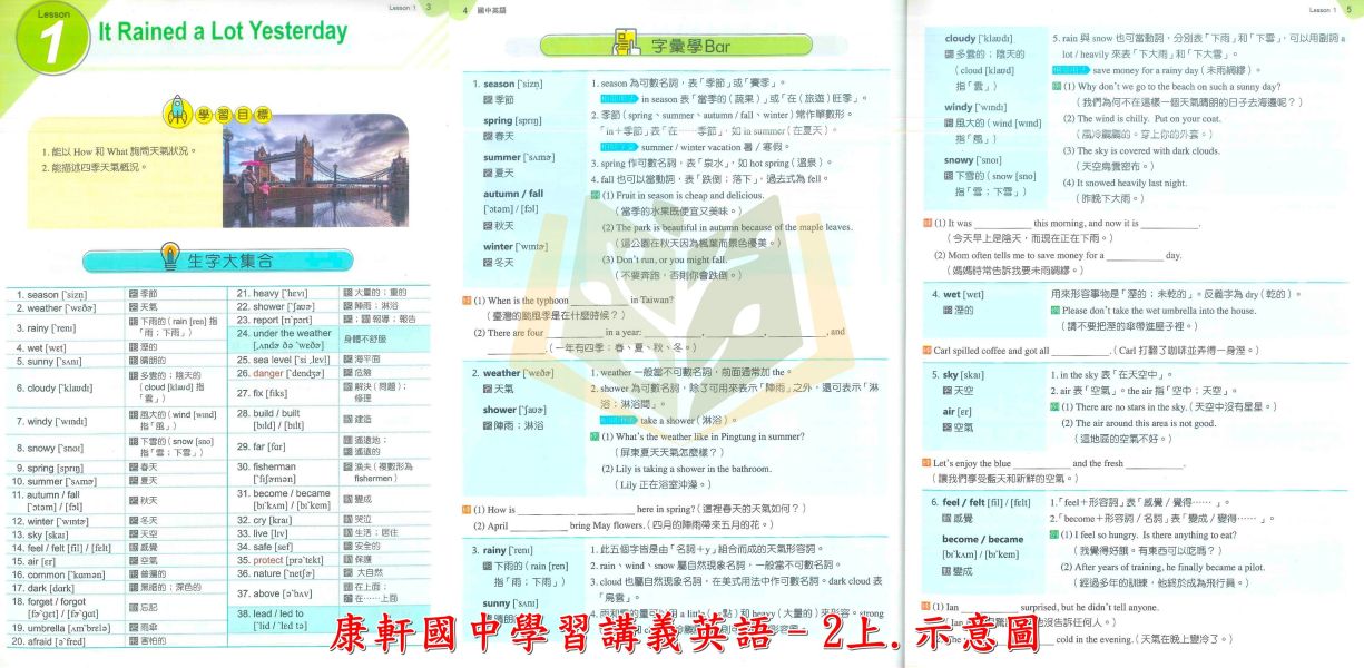 康軒國中 國中講義 學習講義 114上 113下 國中1~3年級 國文 英語 數學 自然 地理 歷史 公民 附解答 
