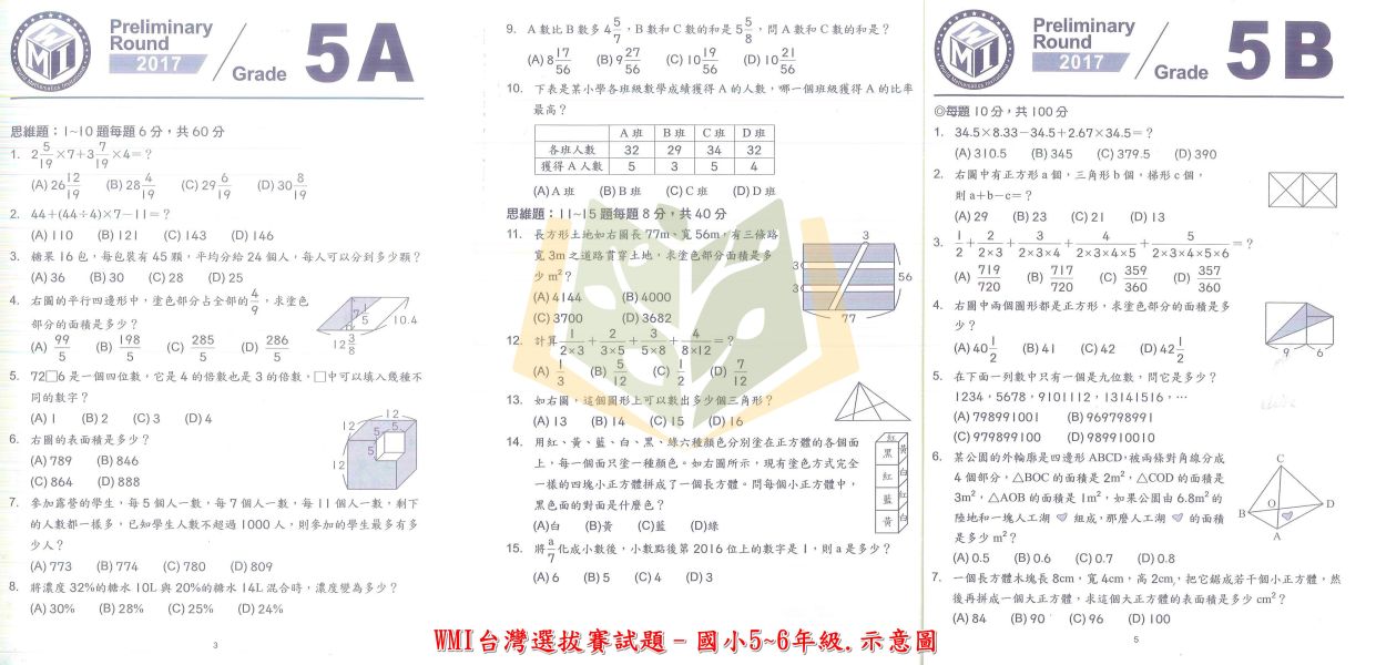 奧林匹克 世界數學邀請賽 WMI台灣選拔賽試題 2017~2019 幼兒組 國小組 國中組 高中組 附解答 【國小數學輔材】 