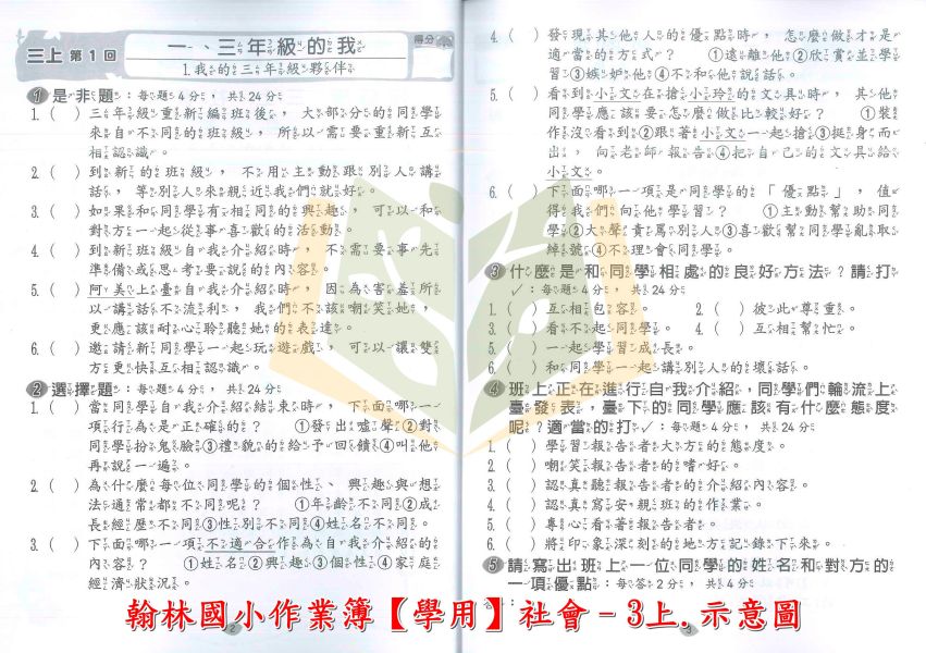 翰林國小 114上 最新版 作業簿《學生用/教師用》國小1~6年級 國語 數學 生活 自然 社會 翰林作業簿、國小114上教材、學生用無解答、教師用附解答、國小1~6年級、國語、數學、生活、自然、社會