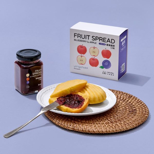 水果抹醬｜藍莓蘋果口味-130g(無砂糖) 水果抹醬,寶寶果醬,藍莓蘋果口味,永圻