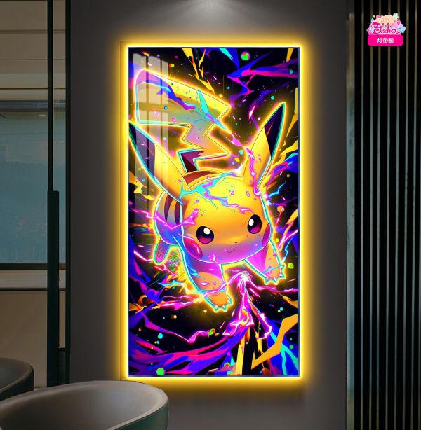 【海外代購】阿喵畫社 十萬伏特 皮卡丘雙層 新品發布氛圍感8k超清燈帶畫 
