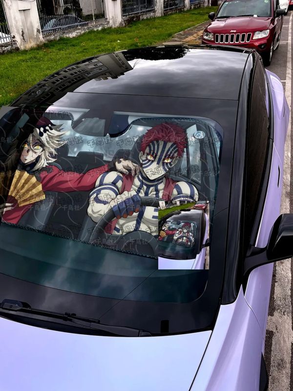 【海外代購】千鳥社 《汽車前擋遮陽-猗窩座和童磨》鬼滅之刃無限城 