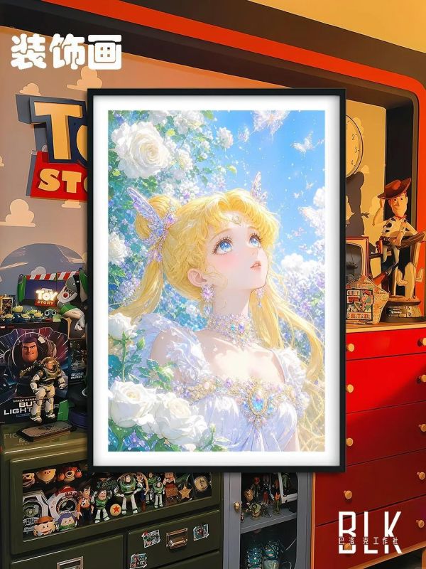 【海外代購】巴洛克 《白花水兵月》美少女戰士裝飾畫冰箱貼 
