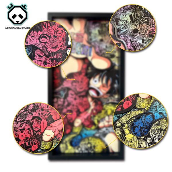 【海外代購】凹凸Panda 海賊王《漫畫路飛》3D紙藝立體畫 