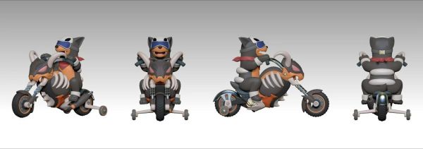 【預定】AU 狗子圖鑑系列 摩托車戴魯比狗 
