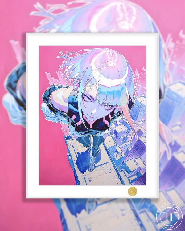 【海外代購】H2 《粉紅露西》賽博朋克邊緣行者lucy裝飾畫 