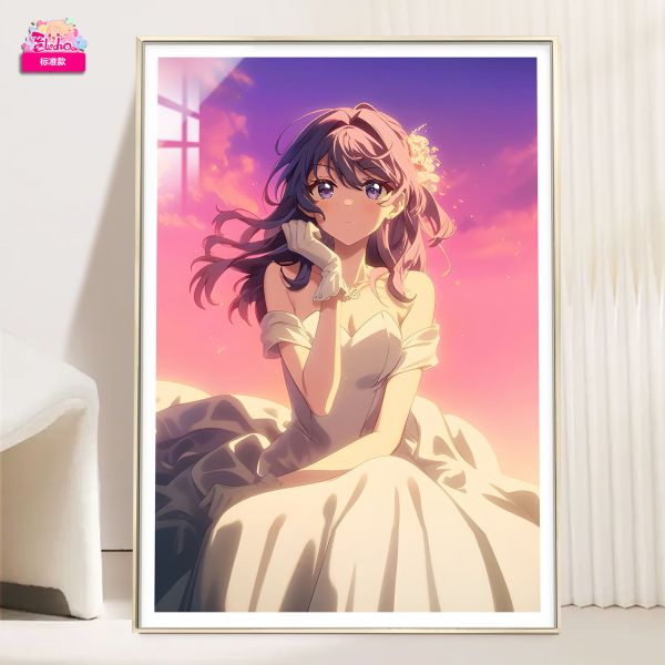 【海外代購】阿喵畫社 青春豬頭少年 晚霞 婚紗 櫻島麻衣 8k超清裝飾畫 