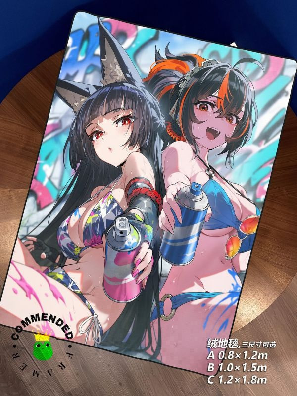 【海外代購】皇呱《星見雅朱鳶》絕區零課長組長塗鴉少女裝飾畫 午睡毯 地毯 