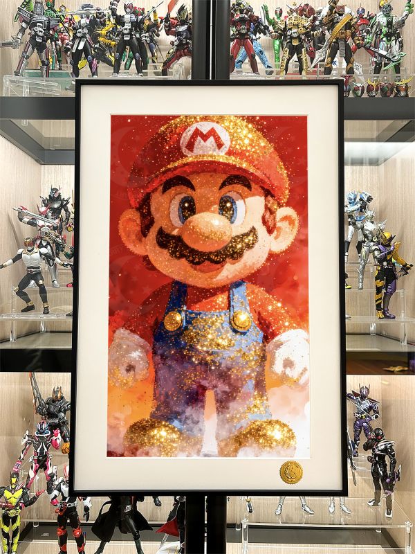 【海外代購】星空 《金色瑪利歐A/B版》馬年新年超級瑪莉超級馬力歐兄弟馬年新年Mario碧姬動漫裝飾畫 