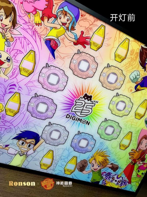 【海外代購】神秘畫廊 原畫師Ronson 黑科技光導 數碼寶貝·25週年神聖計劃之徽章暴龍機大集結 