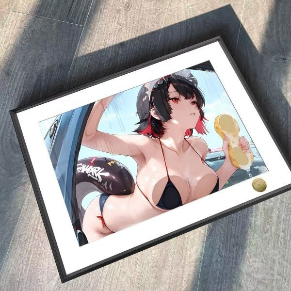 【海外代購】皇呱 《艾蓮比基尼擦車》絕區零鯊魚女僕艾蓮·喬溼身裝飾畫 午睡毯 地毯 