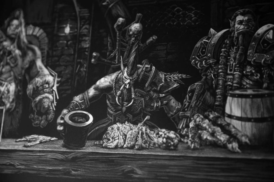 【海外代購】Nami 魔獸世界 WOW部落版 最後的晚餐 收藏級原創手繪裝飾畫 