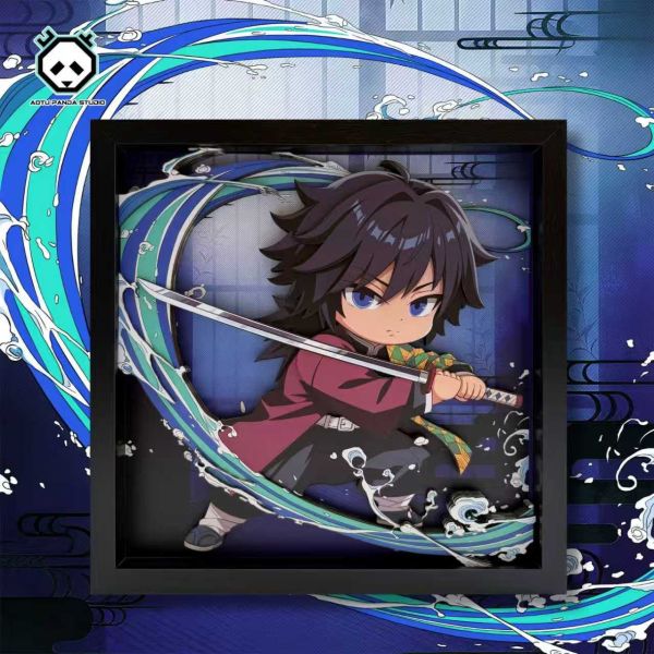 【海外代購】凹凸 Panda 鬼滅之刃無限城篇善逸炭治郎炎柱富岡義勇猗窩座手工紙藝立體掛畫擺台 A款富岡義勇 